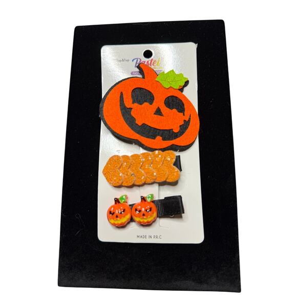 Pumpkin Halloween Hair Accessory NWT 3PC - Picture 3 of 3
